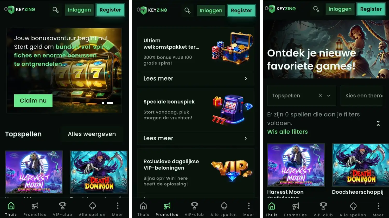 keyzino casino mobiele browser